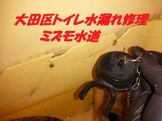 大田区石川町トイレ水漏れゴムフロート交換