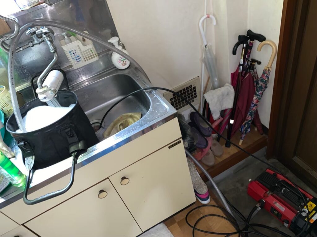 柏市排水管高圧洗浄工事