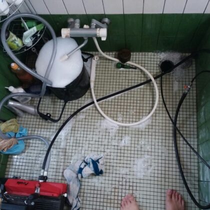 足立区柳原・綾瀬高圧洗浄時排水