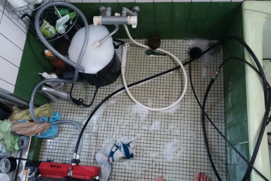 足立区柳原・綾瀬高圧洗浄時排水