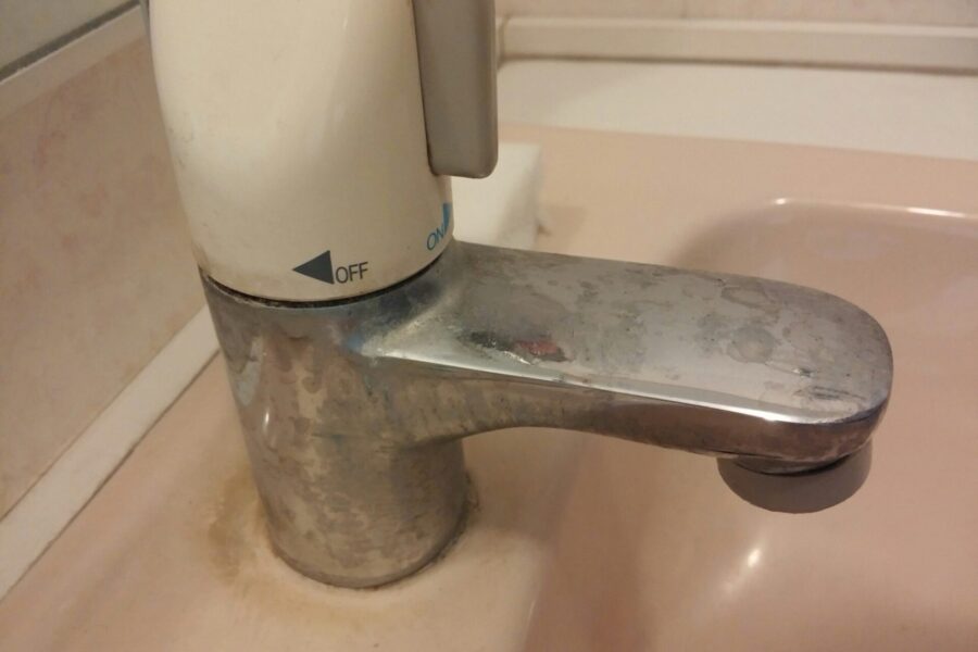 蛇口交換洗面所の施工例（ミズモ水道）