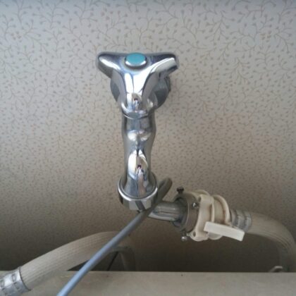 洗濯機蛇口交換の施工例（ミズモ水道）