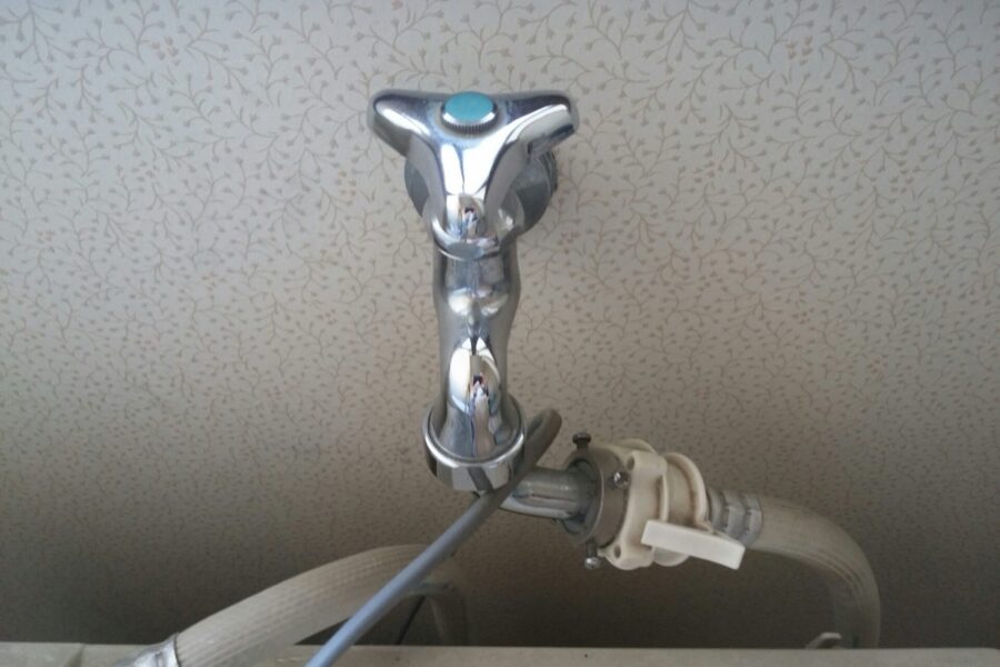 洗濯機蛇口交換の施工例（ミズモ水道）
