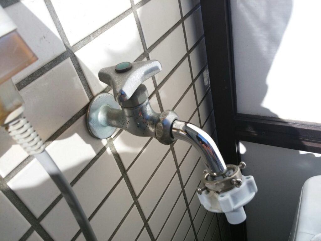 洗濯機蛇口交換の施工例（ミズモ水道）
